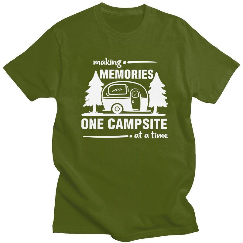 Custom Cool Adventure Camping Happy CamperCamping T Shirt Men 100 Cotton Tshirt Casual Tee Tops Streetwear Tshirts