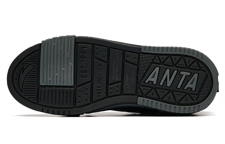 Men's Sneakers Anta Bump Puffy Shoes Abrasion Resistant Slip Resistant Low top Skateboard Shoes Men's Black