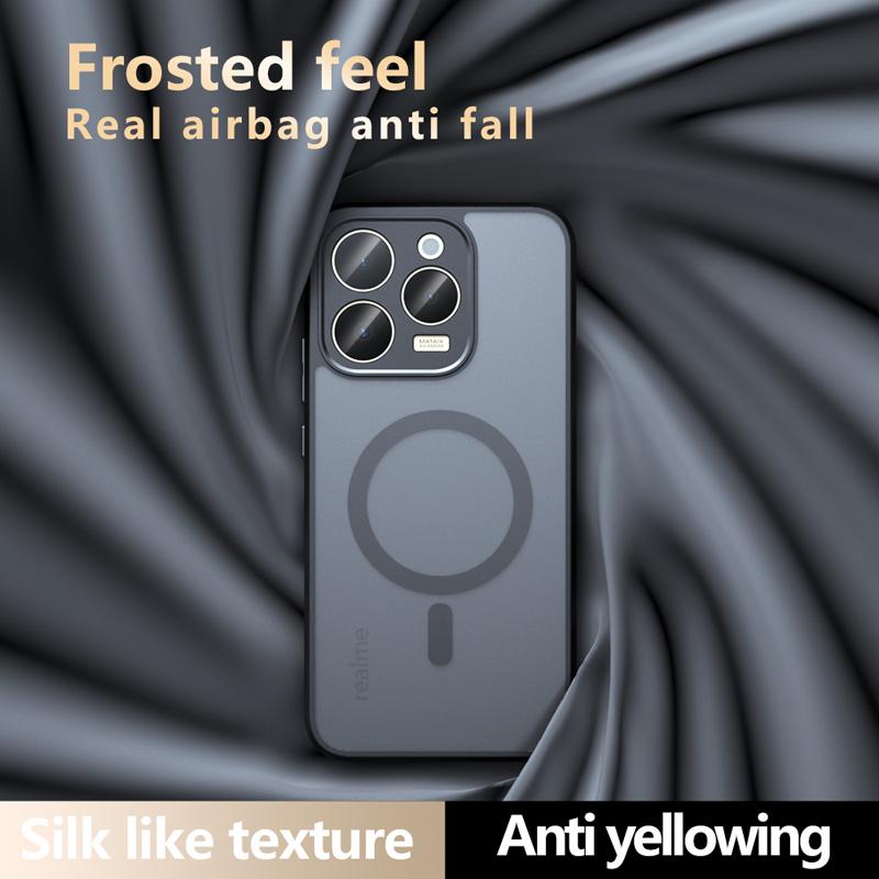 Для Realme 15T Чехол Противоударный Магнитный Матовый PC+TPU Защита от отпечатков пальцев Полупрозрачная Крышка для Real Me 15T