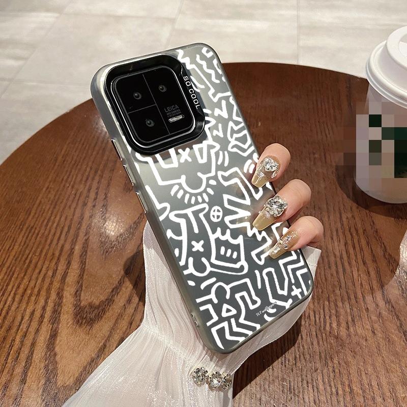 Модный чехол с граффити для iPhone 16 Samsung A55 A35 M35 S24 Xiaomi Redmi Note 13Pro 14C A3 Huawei Honor 200, противоударный чехол-бампер с защитой от царапин
