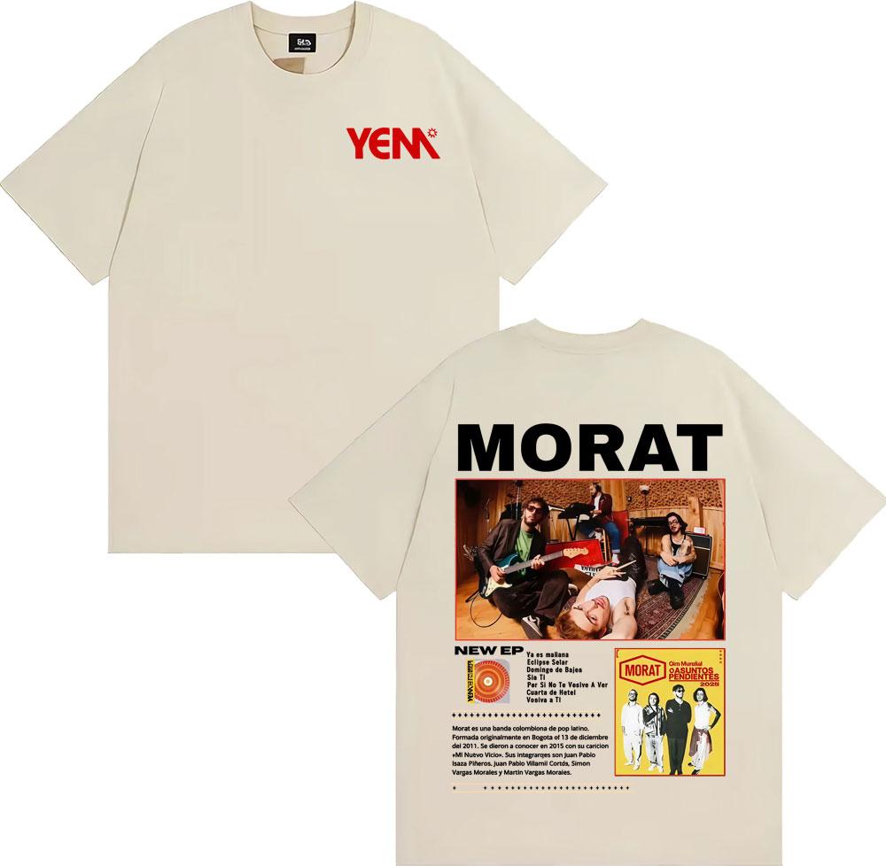 2025 Summer Rock Band Morat Asuntos Pendientes Tour Merch Tshirt Mens Fashion Hiphop Pop Music Cotton Tshirt Super Tshirt