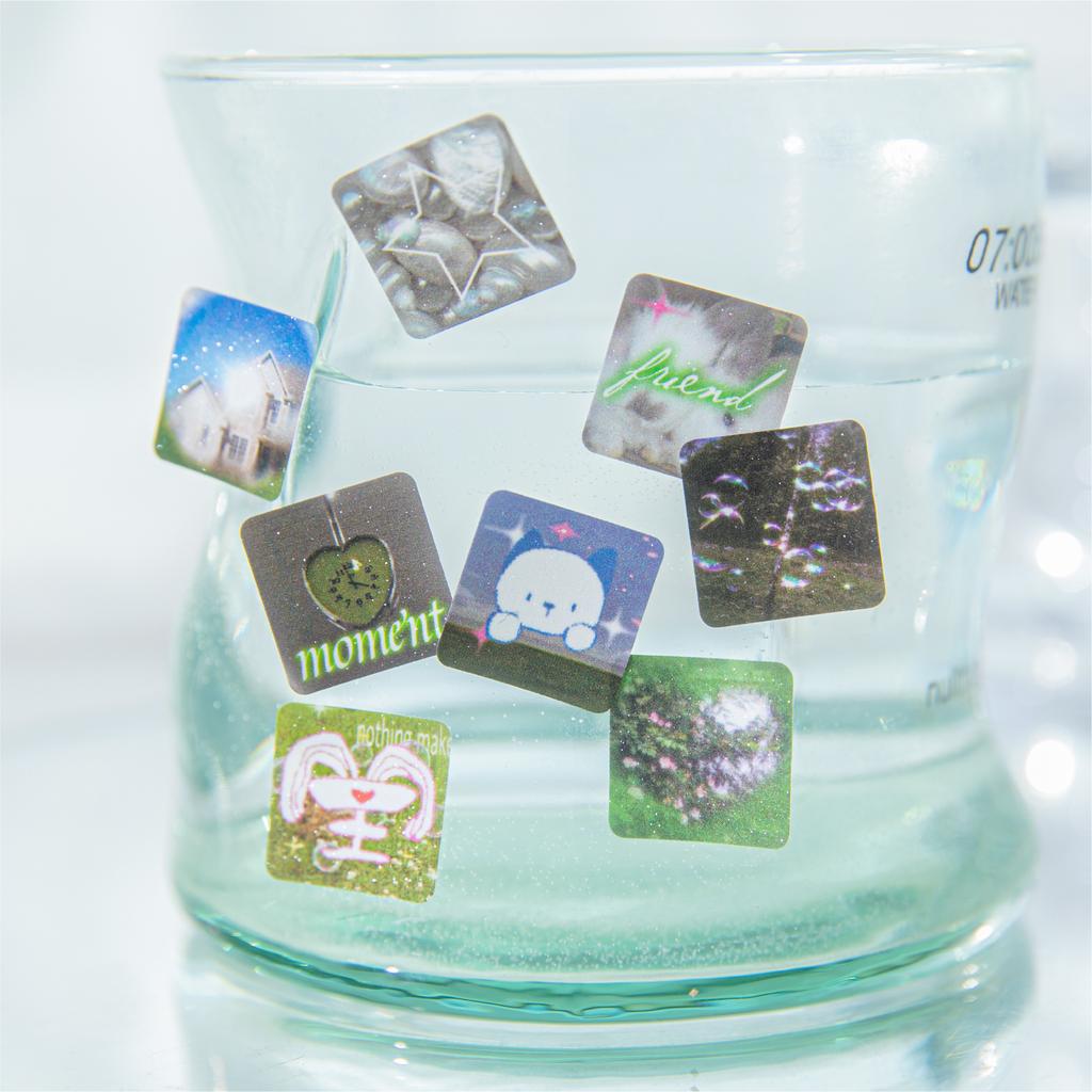 2 листа/пакет Синтетическая бумага Блестящая серия «Фэнтези» Фэнтези Маленькие квадратные декоративные наклейки Для фоторамок Календарь