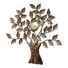 76 Cm Bird Sitting On Tree Wrought Iron Metal Hand Made Colourful Design Wall Hanging