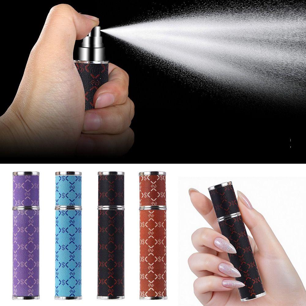 Lychee Pattern Perfume Bottle PU Leather Perfume Atomizer Bottle Cosmetic Container  Travel