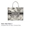 Dior Сумка-тоут BookTote с вышивкой, Сумка для покупок, Большая женская сумка на плечо, Бежевый/Черный M1286ZRHZ-M941