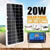 Outdoor 20W Dual USB 18V Solar Panel with 3W LED Lamp + 10A USB Solar Regulator Charger Controller for Car Camping Light