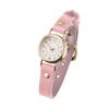Rebic кожаные золотые женские часы японского производства, кварцевые, на батарейке, ремешок, коричневый, (розовый)