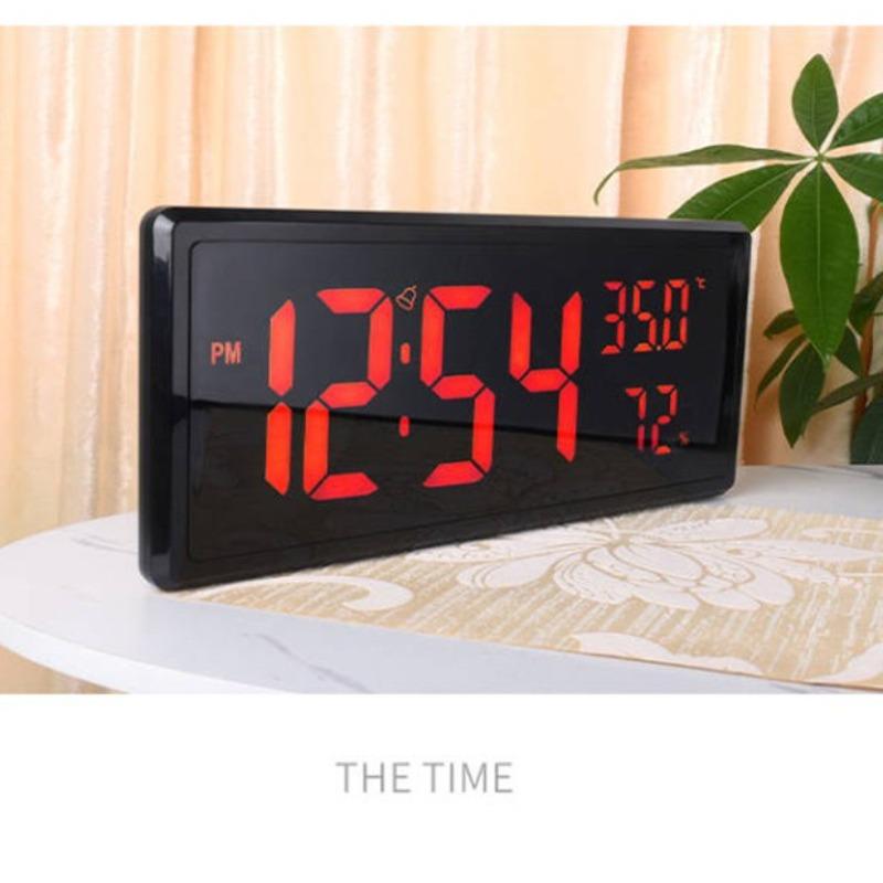 Креативные часы с большим экраном, настенные часы для гостиной, электронные часы, домашние часы с температурой и влажностью, простой будильник 3808L