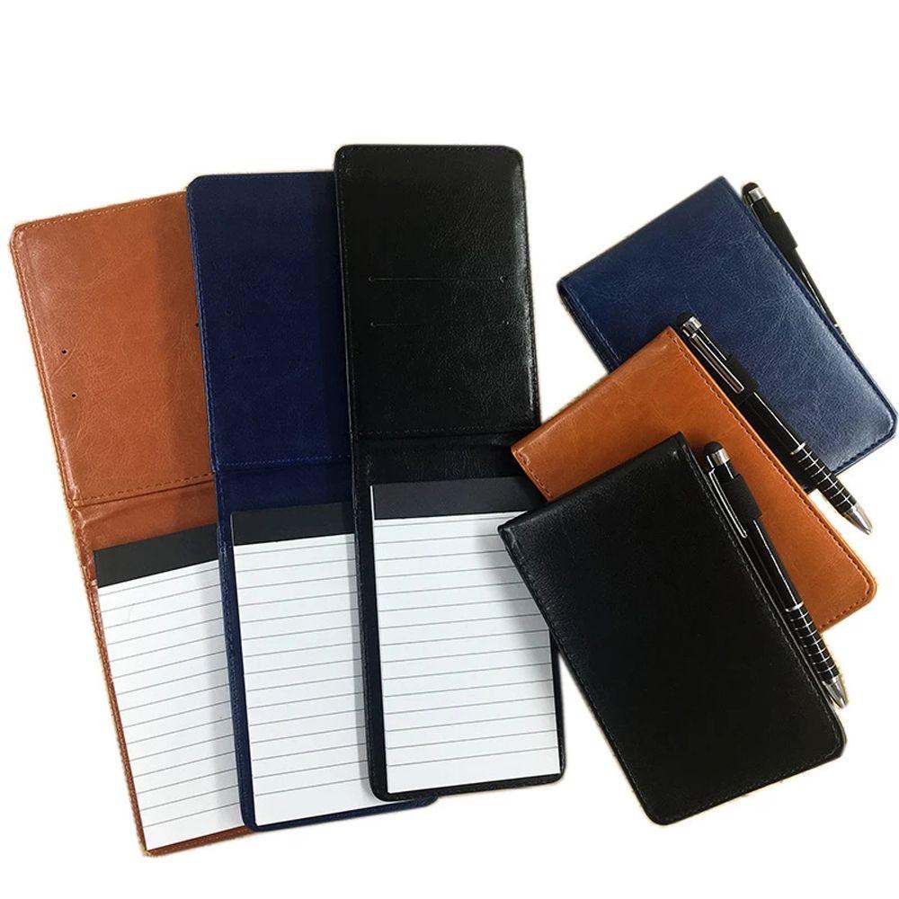 Office Memo Pads Retro Leather Cover Small Business Memos A7 Notebook Mini Notepad Pocket Planner