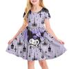 3D-печатное платье Sanrio Hello Kitty Модный мультяшный узор Милое платье с коротким рукавом Косплей Молодежное