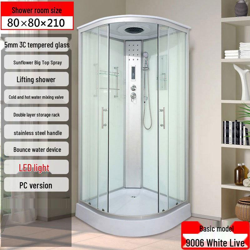 Home Shower Room: Arc-Shaped Integrated Design with Wet/Dry Separation