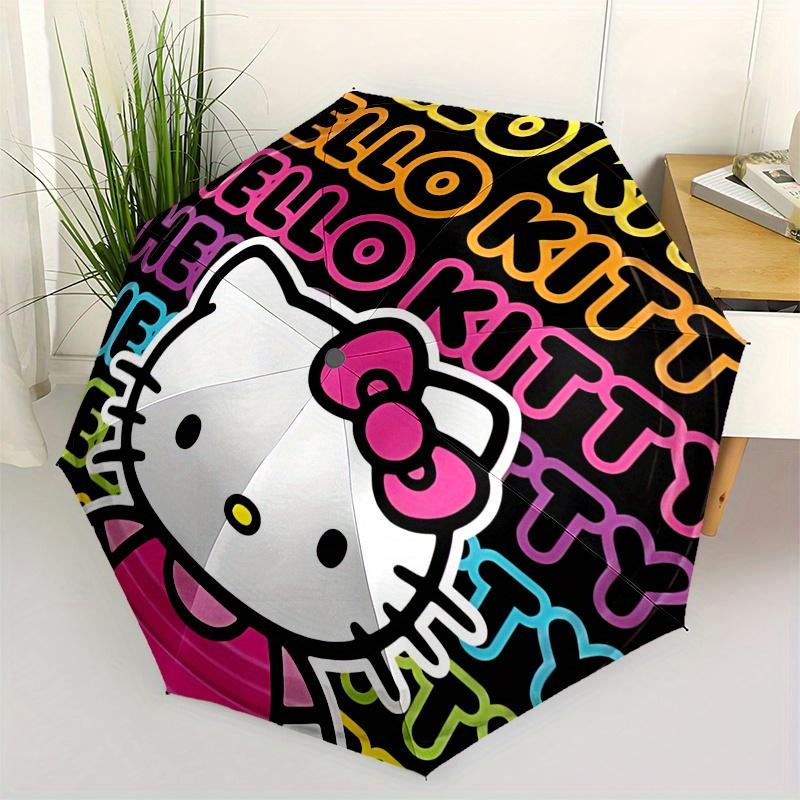 Hello Kitty,Character Design Automatic opening and closing folding umbrella with 8 rib frame and compact travel design,perfect for all occ