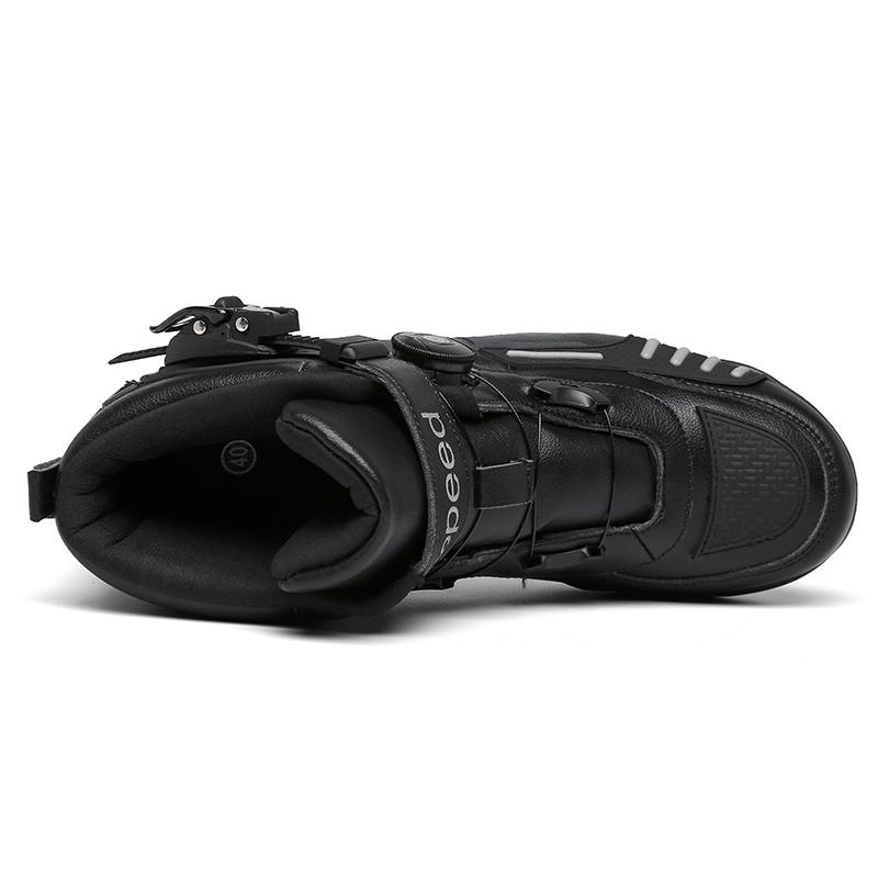 36-47 UNISEX Motorcycle Boots Large Size Leather Anti-Slide Anti-Bang Motorcycle Boot Rotating+Deducting Outdoor Cycling Motorcycle Boots