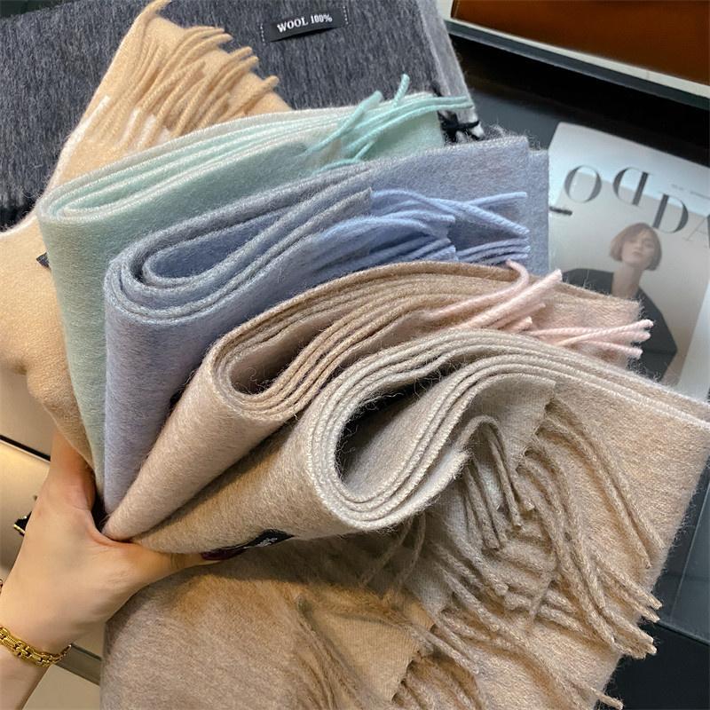 Women's Winter Long Scarf 100% Wool Christmas Scarf Style Warm Soft Chunky Wrap Shawls Scarves Men Thicken Poncho Stoles