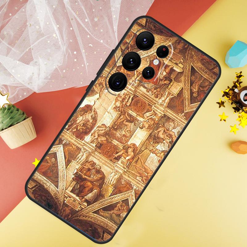 Художественный чехол Микеланджело для Samsung Galaxy S24 Ultra S22 S20 S21 FE S8 S9 S10 Note 20 10 Plus S23 Ultra