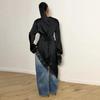 Breathable Drooping Style Blouse Long Sleeve Long Shirt Elegant Irregular Dress  Office Lady