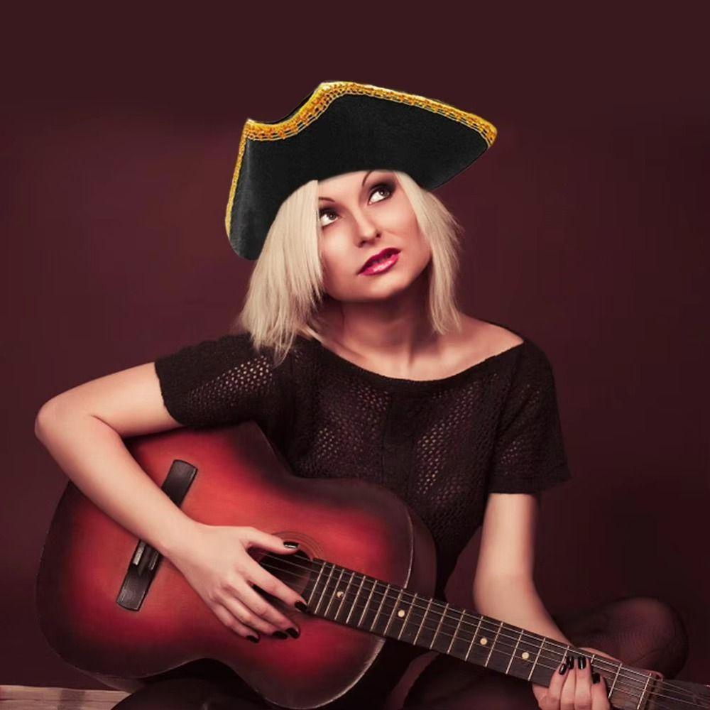 Dress Up Captain Hat Stage Performance Adult Tricorn Hat Halloween Cosplay Pirate Hat Men Women