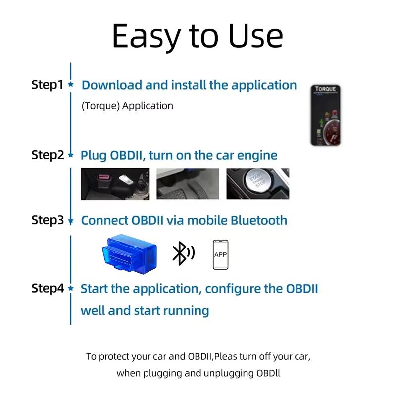 Новейший ELM327 V2.1 OBD2 Bluetooth сканер 2026 года - Чтение/Сброс индикатора "Check Engine", Автоматический детектор неисправностей для Android iOS (Подключите & Play)
