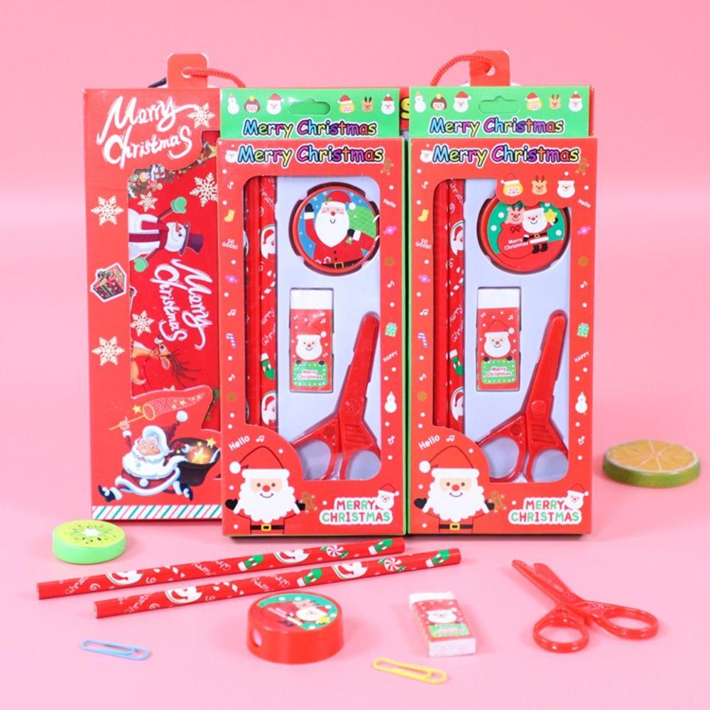 Линейка Рождественский набор канцелярских принадлежностей Блокноты для заметок Рождественские канцелярские подарки Школьный подарок