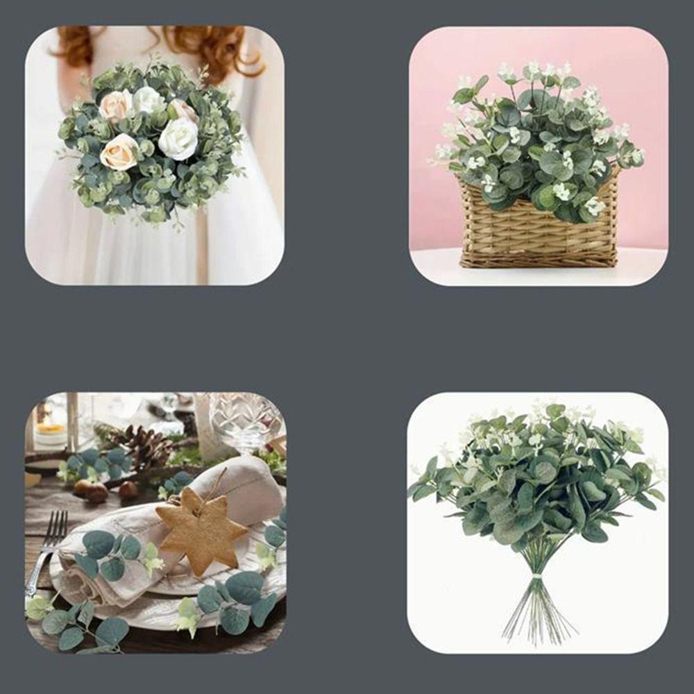 20Pcs Decoration Fake Eucalyptus Plants Bendable Silk Eucalyptus Leaf Living Room Decoration