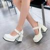 Fashion Women's High Heels Pumps Platform Pink Black Red Heeled Working Party Dance Wedding Shoes Female 2024 Spring Mary Janes Shoes