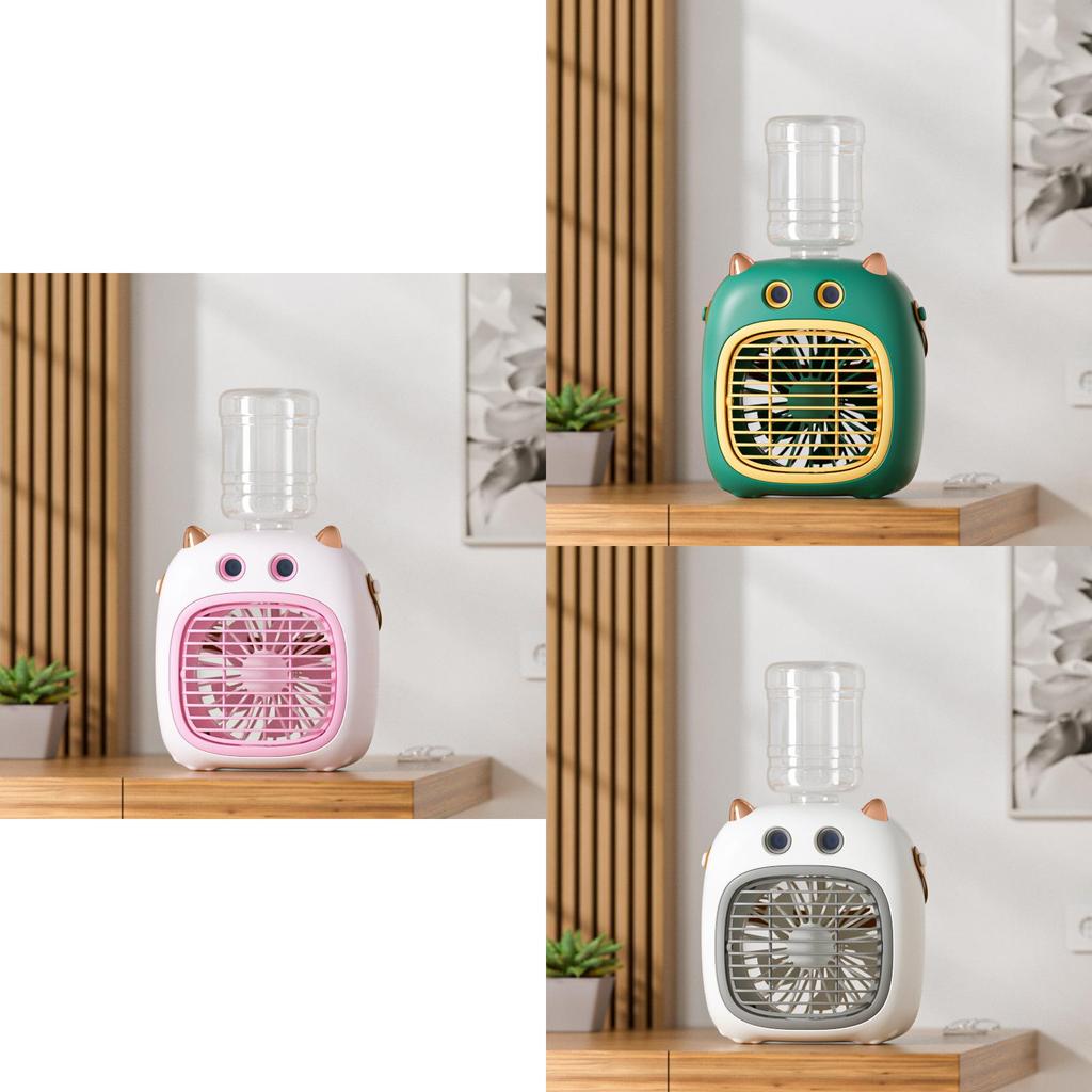 Портативный Мини-монстр Двойной распылитель Вентилятор Увлажнитель Тихий Перезаряжаемый Настольный вентилятор