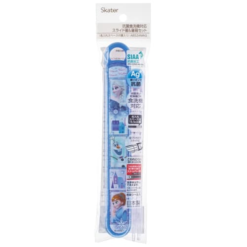 Skater Chopsticks, 16.5cm, with Chopstick Case, Disney Frozen 23, for Girls, Antibacterial, Made in Japan, ABS2AMAG-A
