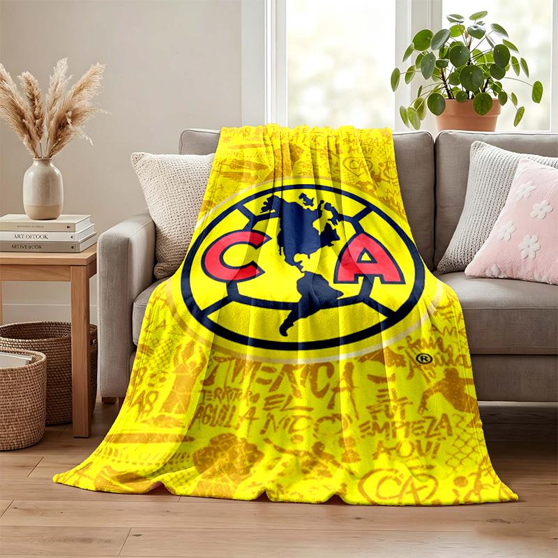 Club America blanket Flannel Blanket Soft Cozy Plush Throw for Sofa Bed Lightweight Home Decoration