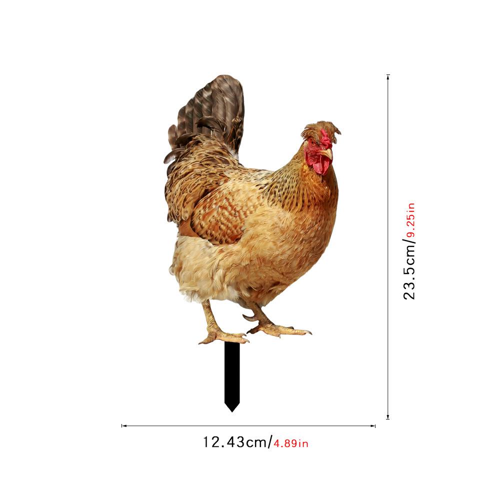 Three-Dimensional Simulation Hen Courtyard Ground Plug Yard Art Garden Decoration Mirror Plug