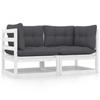 Day and Night - Day and Night 2 Seater Garden Sofa with White Cushions Solid Pine Wood