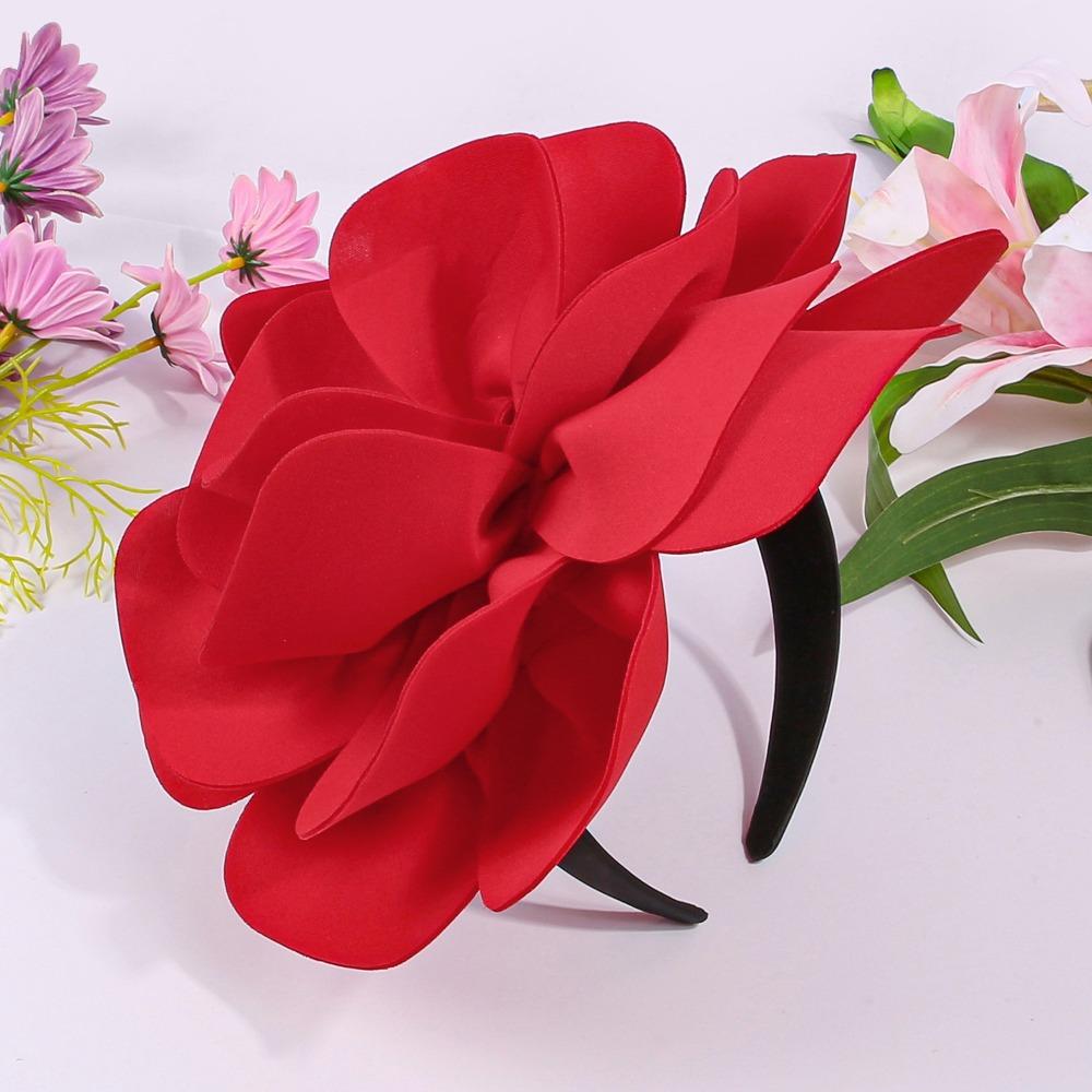 Exquisite Large Rose Flower Headband Elegant Oversized Flower Headpiece  Stage Performance