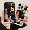 JT174 Цветные кошки для iPhone 17 16 15 14 Pro Max Samsung S26 S25 Ultra A17 A16 A07 A56 A15 A06 A14 Xiaomi 15T Redmi 15c 14C Note 13 14 Мягкий чехол из ТПУ