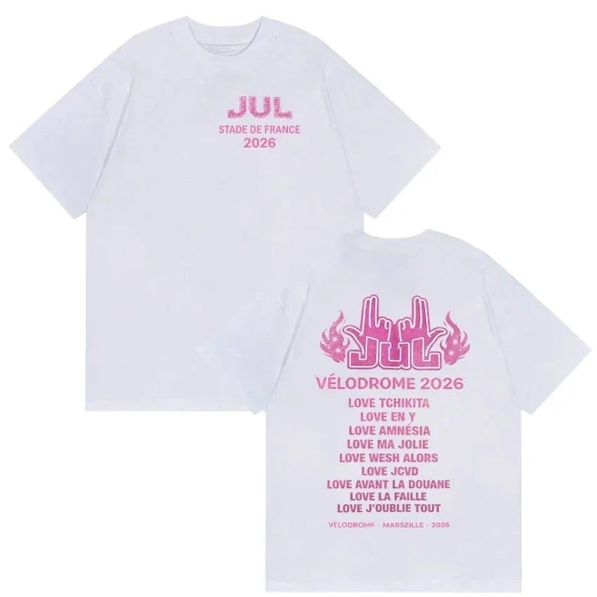 Rapper Jul 2026 Stade De France Album Fan TShirt Unisex Vintage Aesthetic Fashion Cotton Short Sleeve Streetwear TShirt