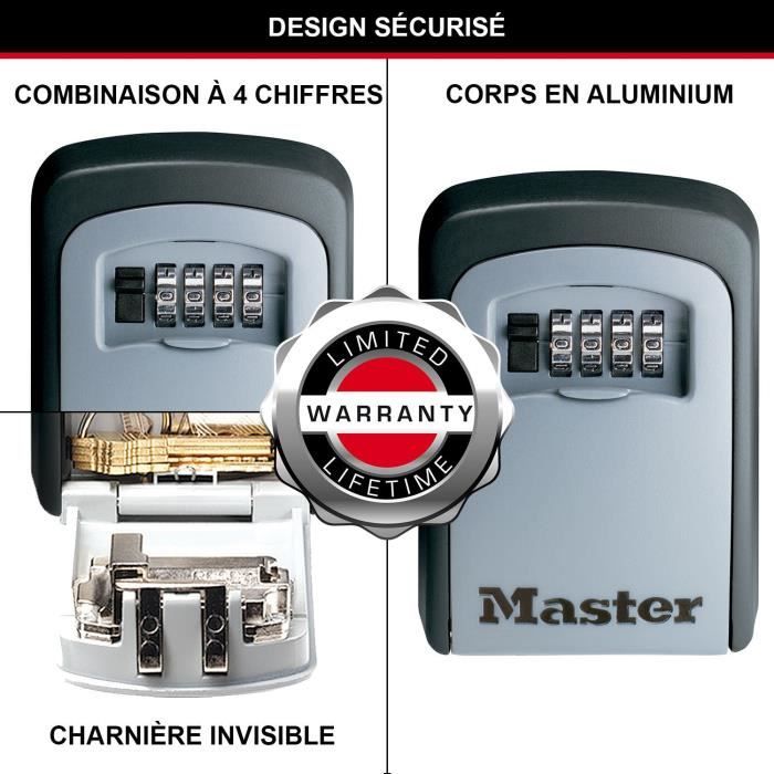 MASTER LOCK Boite à clés sécurisée [Medium] [Fixation murale] - 5401EURD - Select Access Partagez vos clés en toute sécurité