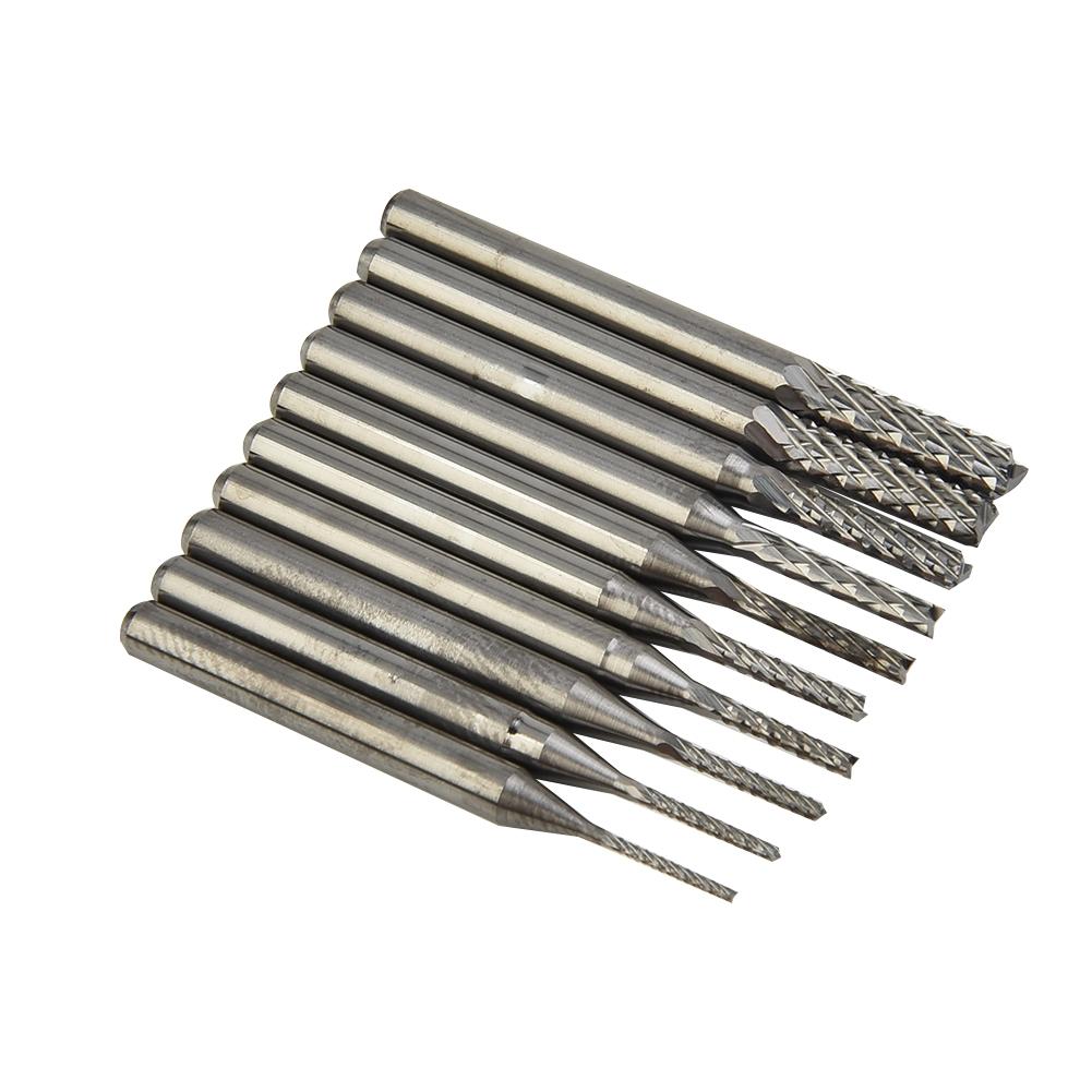 10x 1 8 0.8-3.175mm Nitride Coated Carbide PCB CNC Drill Bits