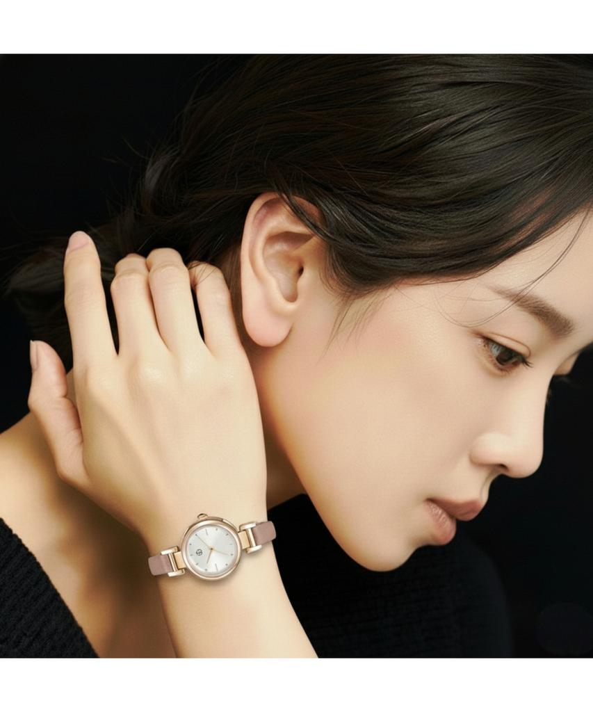 Наручные часы Pogseubagenwachi со стразами Swarovski, крепление H-Lug (Выберите розовое золото или серебро)