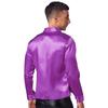 Mens Sequined Dance Latin Shirt Turndown Collar Long Sleeve Stage Costume Sparkly Jazz Performance Top