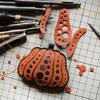 Polka Dot Pumpkin Original Handmade Leather Car Key Bag Pendant Niche Tide Gift Custom Key Chain