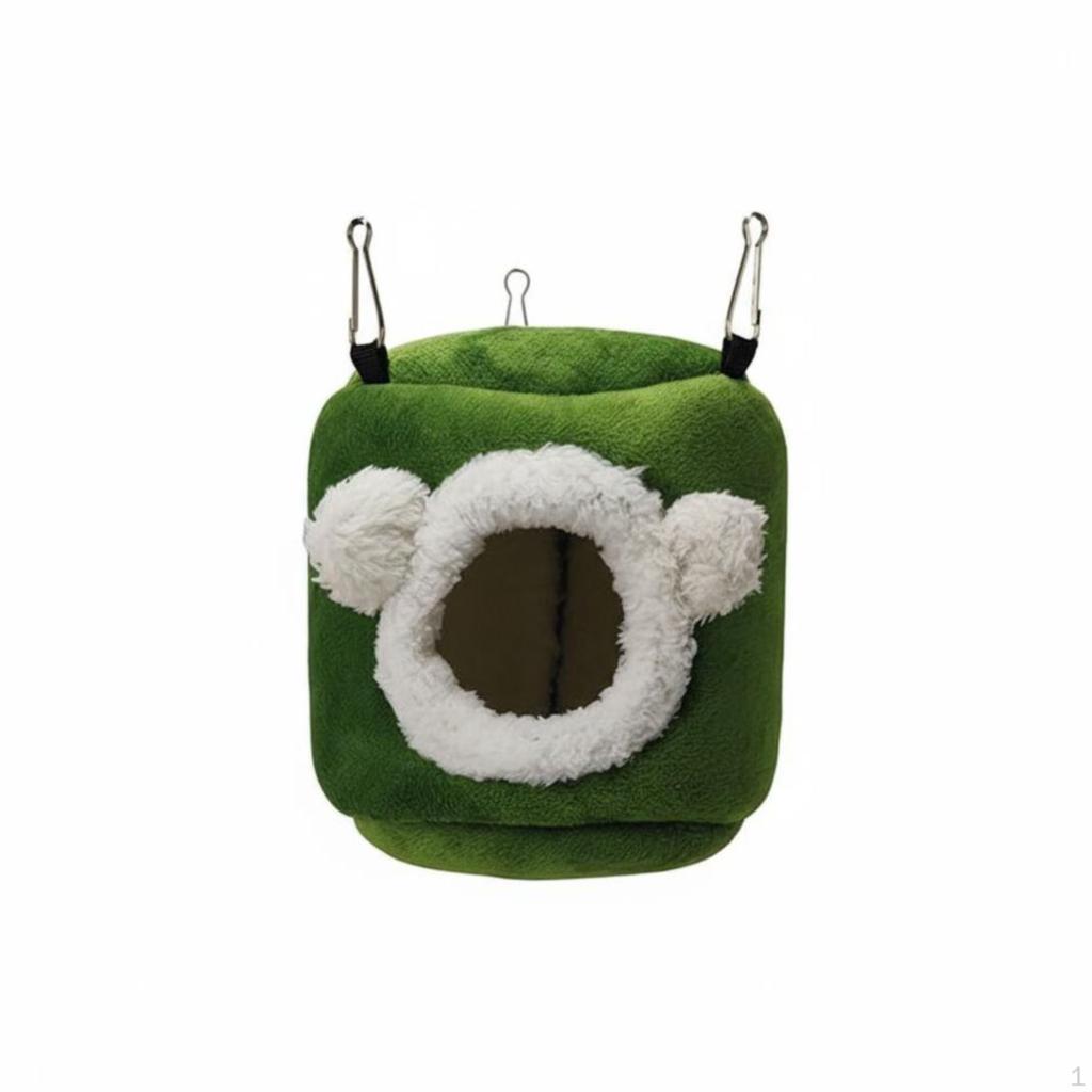 avian hanging bed Plush Bed, Winter Warm, for Parakeet enclosure S Green