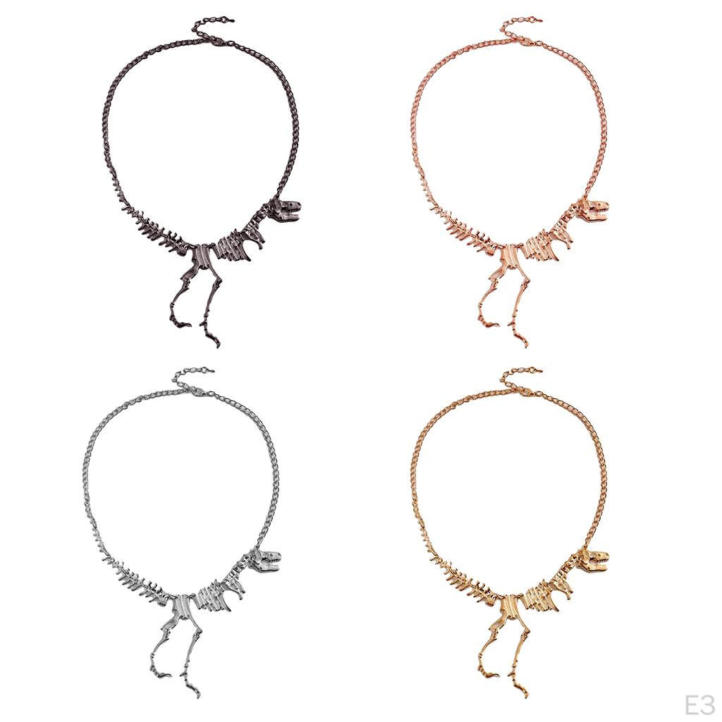 Античный Ожерелье-чокер Ожерелье Скелет Динозавра Байкер Мужские Украшения