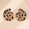 European and American Geometric Spiral Earrings