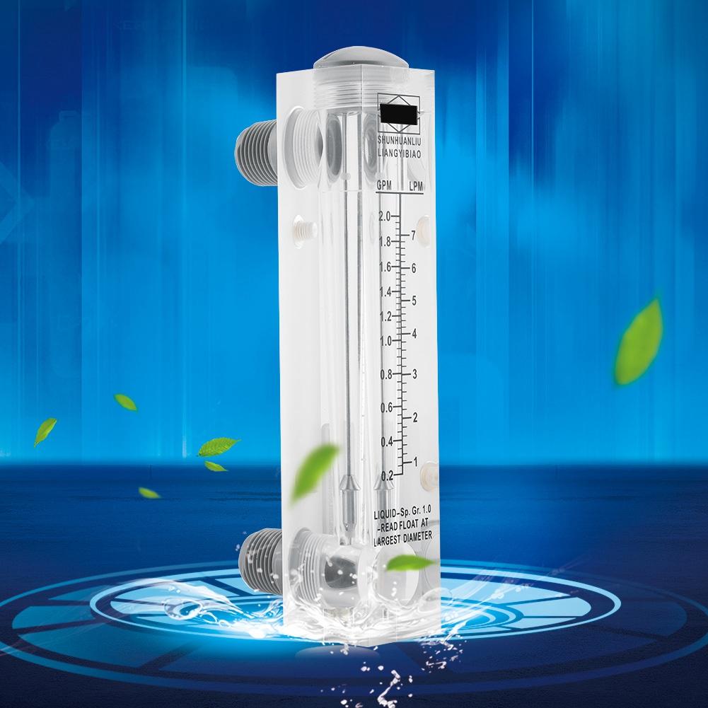 Панельный тип Стекло Расходомер жидкости Водомер 0.2‑2GPM/1‑7LPM Расходомер жидкости Водомер