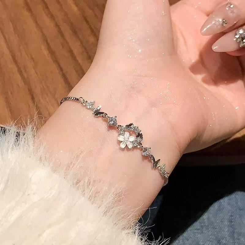 Изысканный ночной звездный циркониевый браслет для женщин элегантные посеребренные геометрические украшения для рук