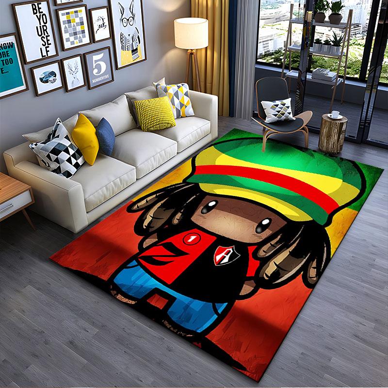 Cartoon Rasta Character Carpet suitable as a non-slip mat for the living room or bedroom sofa