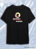 Detroit Diesel Black Crew Neck Short Sleeve T-Shirt with Red Yellow Circle Logo