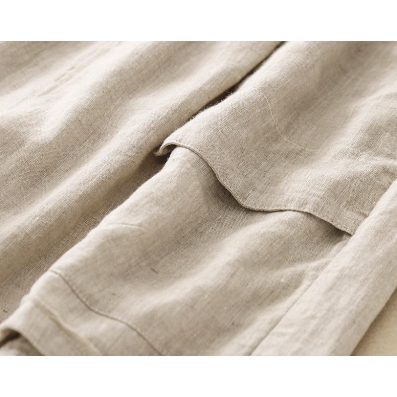 DIMANAF Большой размер 2025 Женские шорты Брюки Летние Свободные Короткие Базовые Льняные Карманы Высокая Посадка Широкие Брюки Эластичные