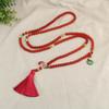 GEMCHIC Women's Chinese Style Multi-Layer Long Beaded Tassel Necklace, Versatile Back Chain, Ethnic Boho Fashion Jewelry