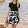 Women's Summer Ruffle Sleeve Round Neck With Pocket Vintage Floral Print Casual Dresses