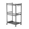 Garden Organizer Tool Organizer, 35-Slot Steel Rolling Rack with Wheels, Adjustable Feet Yard Sturdy Holder for Shovels, Rakes, Brooms and