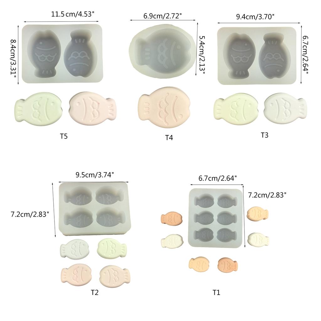 Silicone Fondant Molds Candy Molds Fish Shaped Silicone Molds DIY Baking Supplies Baking Molds Suitable for Clay Crafts